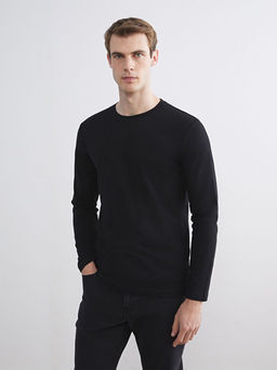 Bisiklet Yaka Uzun Kollu Erkek Ti??rt