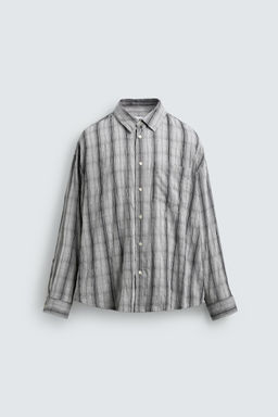 CAMISA RELAXED FIT CUADROS / Gris perla - Zara фото 7