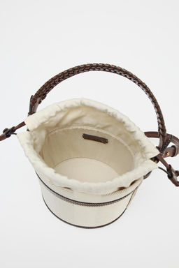 STRIPED CANVAS BUCKET BAG - Zara фото 6