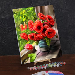 Картина по номерам на холсте с подрамником Летнее утро. Маки 40 50 см - Школа талантов фото 3