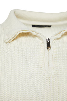 Trendyolmilla Man Lacivert Casual Unisex Regular Fit Fermuarl? Bal?kc? Yaka Tuylenmeyen Triko Kazak TMNAW24KZ00001  фото 7