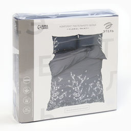 Постельное бельё Этель 1,5 сп Floral print, 143х215 см, 150х214 см, 50х70 см 2 шт, поплин  фото 13