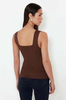 Tas-Kahverengi Basic Ikili Paket Top Ince Bluz TWOSS24BZ00623
