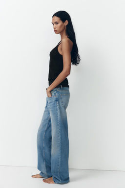 TRF WIDE-LEG MID-RISE FULL LENGTH JEANS - Zara фото 6