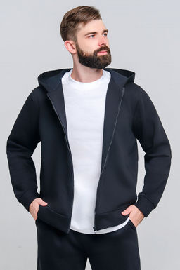 Арт. 69301 Толстовка мужская с начесом 50-58 (5 шт) Цвет:черный