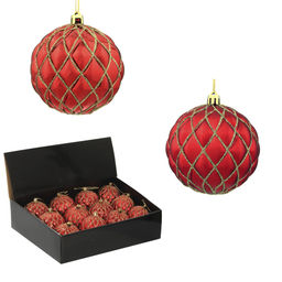 Набор из 12шт Украшение новогоднее Шар "Золотая сетка", D10 см, L43 W33 H10 см