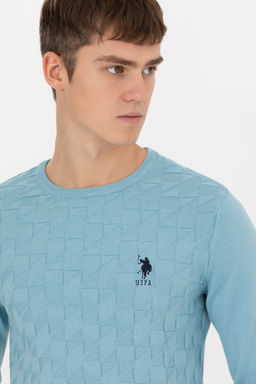 Мужской синий трикотажный свитер Basic - U.s. polo assn фото 19