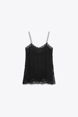 ZW COLLECTION LACE CAMISOLE TOP - Zara фото 12
