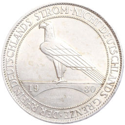 Монета 5 рейхсмарок 1930 года A Германия Освобождение Рейнской области (Рейнланда)