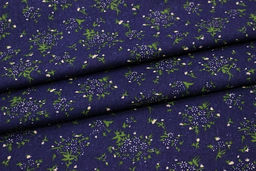 Теплый хлопок Мелкое соцветие на фиолетово-чернильном, СОРТ2, ш.1.45м, хлопок-100%, 160гр/м.кв - Купава фото 2