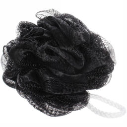 Цена за 4 шт. Мочалка для тела полипропиленовая "Ultramarine - Мужская", цвет черный, d-13см, 50гр (зип пакет и наклейка Ultramarine)