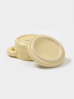 Горшочек для запекания Доляна «Зефир», 250 мл, 15×10.5×6.3 см, с ручками, с крышкой, керамика, жёлтый