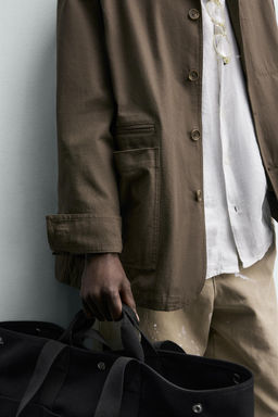 SOBRECAMISA RELAXED FIT ALGOD?N / Marr?n - Zara фото 5