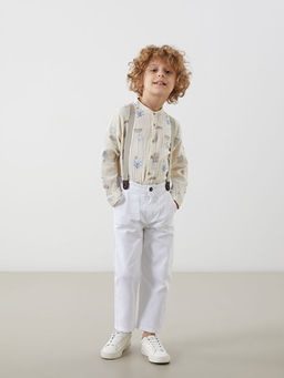 Hakim Yaka Bask?l? Erkek ?ocuk G?mlek