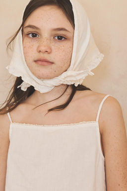 6-12 A?OS/ VESTIDO T?NICA ENTRED?S ALGOD?N LINO LIMITED EDITION / Crudo medio - Zara фото 2