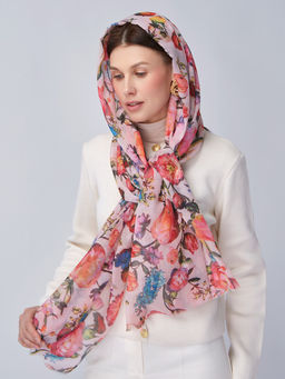 Большой, мягкий, тонкий и очень нежный двусторонний палантин с рисунком - Tantino фото 7