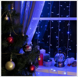 Гирлянда занавес синий, 3х3м, 220В, 480led, 8режимов - Family фото 2
