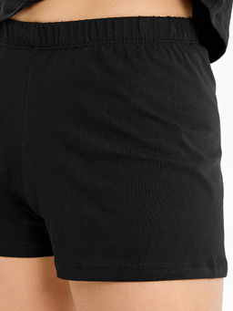 Комплект женский (джемпер, шорты) в черном цвете с принтом - Mark formelle фото 5