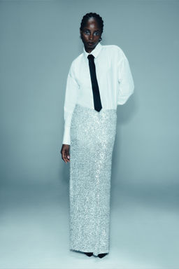 Юбка макси из пайеток