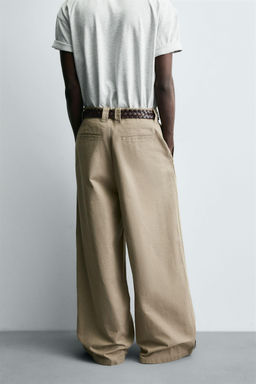 WIDE BAGGY FIT CHINO TROUSERS - Zara фото 3