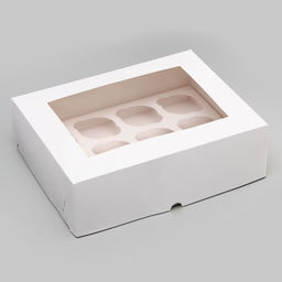 Коробка для 12 капкейков с окном, 32.5×25.5×10 см