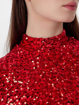 Платье Mark Formelle x Ольга Бузова новогоднее красное с пайетками  фото 6