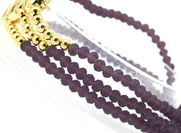 Бусы-браслет на резинке из циркона рондель гр.3*2мм цв.ежевичный, 50см