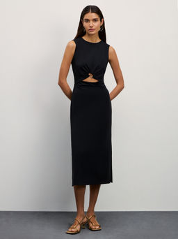 Миди платье с декоративным элементом / Zarina  фото 2