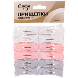 Цена за 2 шт. Прищепка бельевая "Эда - Бантик" 12 шт, Селфи