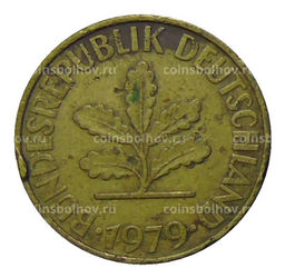 Монета 10 пфеннигов 1979 года D Германия
