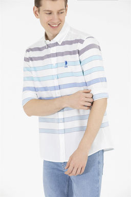 U. S. Polo Assn / Мужская синяя рубашка с длинным рукавом - U.s. polo assn фото 10