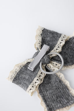 KNIT BOW HAIR CLIP SCRUNCHIE - Zara фото 2