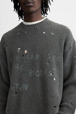 PRINTED RIPPED EFFECT SWEATER - Zara фото 5