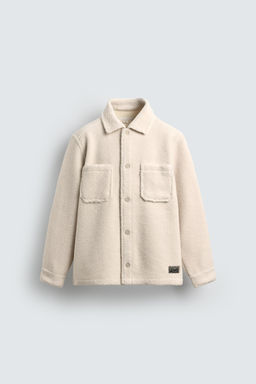 FAUX SHEARLING EFFECT OVERSHIRT WITH POCKETS - Zara фото 7