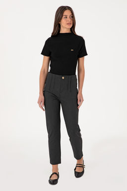 Kad_n Antrasit Carrot High Waist Fit Kanvas Pantolon Sepette S_rpriz _ndirim - U.s. polo assn фото 3