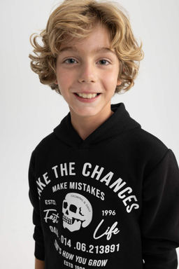 Толстая толстовка с капюшоном для мальчика - Defacto фото 5