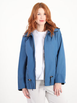 Ветровка с кулиской на талии женская синяя - Almond фото 4