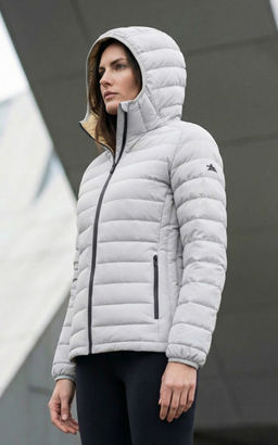 Куртка женская стёганая с капюшоном с графеновой подкладкой черного цвета 9624_1Ch - Valianly фото 106