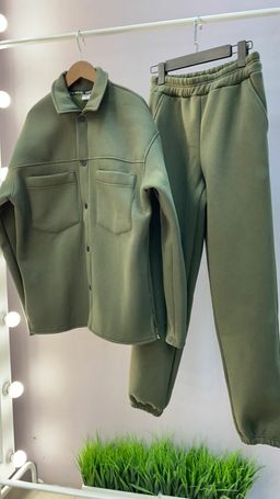 515 Утепленный костюм на кнопках, хаки - Knitka wear фото 15