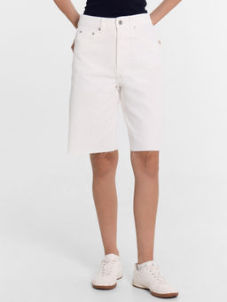 Шорты женские джинсовые в молочном цвете молочный 2024-DS602-1 - Mark formelle фото 2