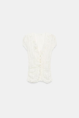 BLUSA ROTOS VOLANTES / Blanco roto - Zara фото 6