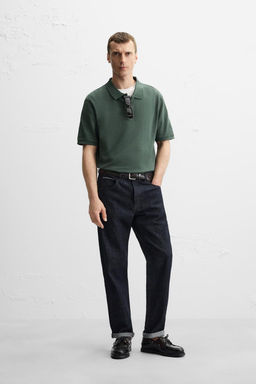 WASHED TEXTURED PIQUE POLO SHIRT - Zara фото 23