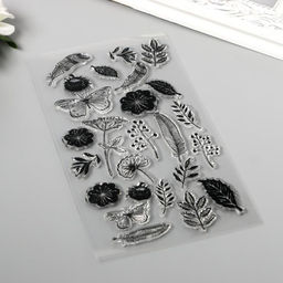 Штамп для творчества силикон "Гербарий" 20х10 см