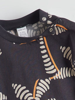 Bisiklet Yaka Desenli Erkek Bebek Ti??rt