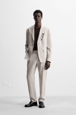100% LINEN SUIT TROUSERS - Zara фото 5