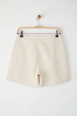 Trendyolmilla Ekru Aksesuar Detayl? Yuksek Bel Denim Sort Etek TWOSS25SR00200  фото 8