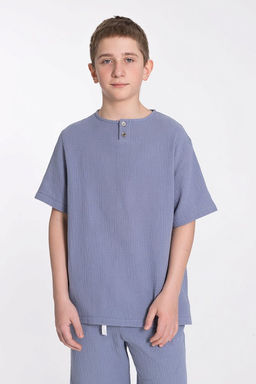 Футболка М223024д Серо-голубой