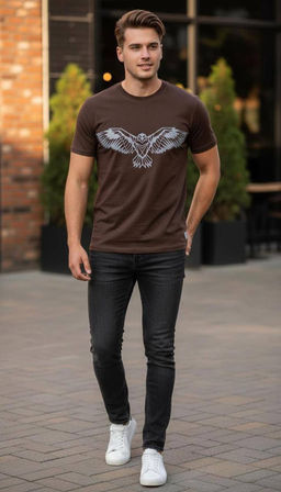 KM1883 Футболка (хлопок) КОРИЧНЕВЫЙ