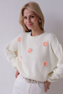 9837 Джемпер белый с цветами - Martichelli фото 18