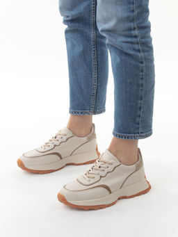 03-YC353-1 BEIGE Кроссовки женские (натуральная кожа)